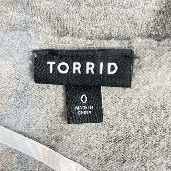TORRID Women's size 0 (L) Gray Everyday Anorak Hooded Cinched Waist Sweater - Picture 10 of 11